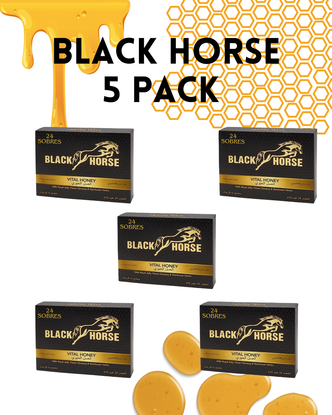 pack 5 cajas Black Horse